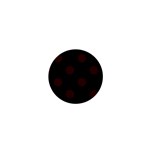 Polka Dots - Dark Sienna Brown on Black 1  Mini Button
