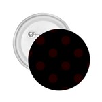 Polka Dots - Dark Sienna Brown on Black 2.25  Button