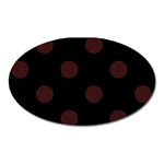 Polka Dots - Dark Sienna Brown on Black Magnet (Oval)