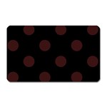 Polka Dots - Dark Sienna Brown on Black Magnet (Rectangular)