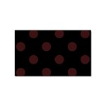Polka Dots - Dark Sienna Brown on Black Sticker Rectangular (100 pack)