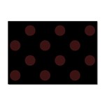 Polka Dots - Dark Sienna Brown on Black Sticker A4 (100 pack)