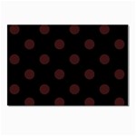 Polka Dots - Dark Sienna Brown on Black Postcard 4  x 6 