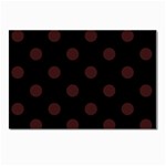 Polka Dots - Dark Sienna Brown on Black Postcards 5  x 7  (Pkg of 10)