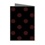 Polka Dots - Dark Sienna Brown on Black Mini Greeting Cards (Pkg of 8)