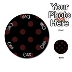Polka Dots - Dark Sienna Brown on Black Playing Cards 54 (Round)