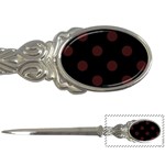 Polka Dots - Dark Sienna Brown on Black Letter Opener