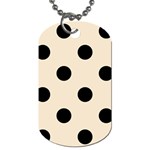 Polka Dots - Black on Champagne Orange Dog Tag (One Side)