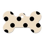 Polka Dots - Black on Champagne Orange Dog Tag Bone (One Side)