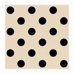 Polka Dots - Black on Champagne Orange Medium Glasses Cloth (2 Sides)