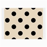 Polka Dots - Black on Champagne Orange Large Glasses Cloth