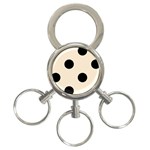 Polka Dots - Black on Champagne Orange 3-Ring Key Chain