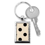 Polka Dots - Black on Champagne Orange Key Chain (Rectangle)