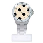 Polka Dots - Black on Champagne Orange Nurses Watch