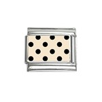 Polka Dots - Black on Champagne Orange Italian Charm (9mm)