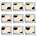 Polka Dots - Black on Champagne Orange 9mm Italian Charm (9 pack)