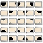 Polka Dots - Black on Champagne Orange 9mm Italian Charm (25 pack)