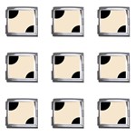 Polka Dots - Black on Champagne Orange Mega Link Italian Charm (9 pack)