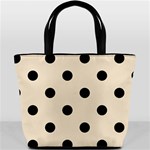 Polka Dots - Black on Champagne Orange Bucket Bag