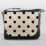 Polka Dots - Black on Champagne Orange Messenger Bag