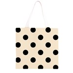 Polka Dots - Black on Champagne Orange Grocery Light Tote Bag