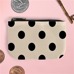 Polka Dots - Black on Champagne Orange Mini Coin Purse