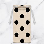 Polka Dots - Black on Champagne Orange Jewelry Bag