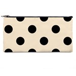 Polka Dots - Black on Champagne Orange Pencil Case