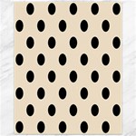 Polka Dots - Black on Champagne Orange Canvas 11  x 14 