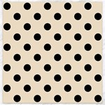 Polka Dots - Black on Champagne Orange Canvas 16  x 16 