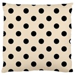 Polka Dots - Black on Champagne Orange Large Cushion Case (One Side)
