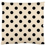 Polka Dots - Black on Champagne Orange Standard Flano Cushion Case (One Side)