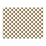 Polka Dots - Black on Champagne Orange Double Sided Flano Blanket (Mini)
