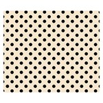Polka Dots - Black on Champagne Orange Double Sided Flano Blanket (Small)