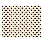 Polka Dots - Black on Champagne Orange Double Sided Flano Blanket (Large)