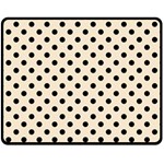 Polka Dots - Black on Champagne Orange Fleece Blanket (Medium) (One Side)