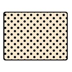 Polka Dots - Black on Champagne Orange Fleece Blanket (Small) (One Side)