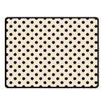 Polka Dots - Black on Champagne Orange Double Sided Fleece Blanket (Small) (Two Sides)