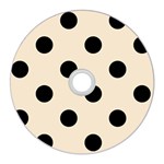 Polka Dots - Black on Champagne Orange CD Wall Clock