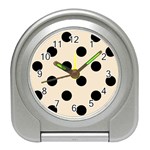 Polka Dots - Black on Champagne Orange Desk Alarm Clock