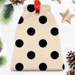 Polka Dots - Black on Champagne Orange Ornament (Bell)
