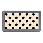 Polka Dots - Black on Champagne Orange Memory Card Reader (Mini)