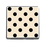 Polka Dots - Black on Champagne Orange Memory Card Reader (Square)