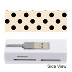 Polka Dots - Black on Champagne Orange Memory Card Reader (Stick)