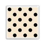 Polka Dots - Black on Champagne Orange Memory Card Reader with Storage (Square)