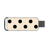 Polka Dots - Black on Champagne Orange Portable USB Flash (One Side)