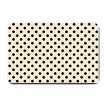 Polka Dots - Black on Champagne Orange Small Doormat