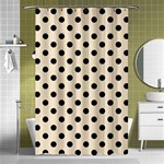 Polka Dots - Black on Champagne Orange Shower Curtain 48  x 72  (Small)