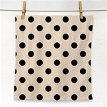 Polka Dots - Black on Champagne Orange Face Towel