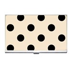 Polka Dots - Black on Champagne Orange Business Card Holder
